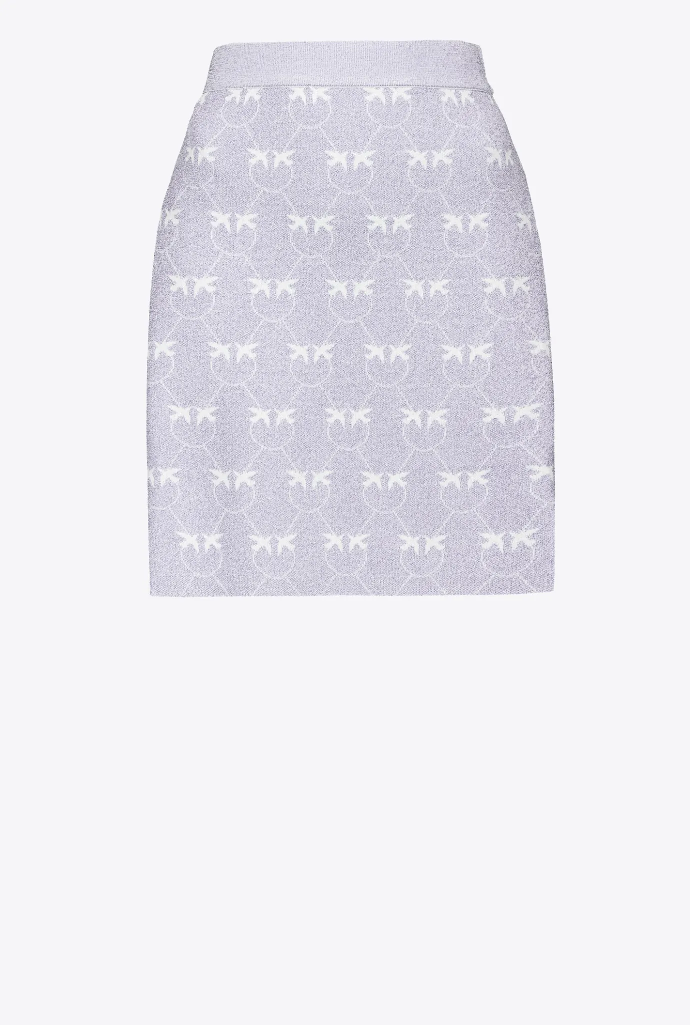 Jupes|PINKO Mini-Jupe Monogram En Lurex Lilas/Blanc