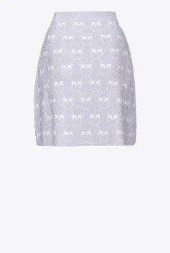 Jupes|PINKO Mini-Jupe Monogram En Lurex Lilas/Blanc