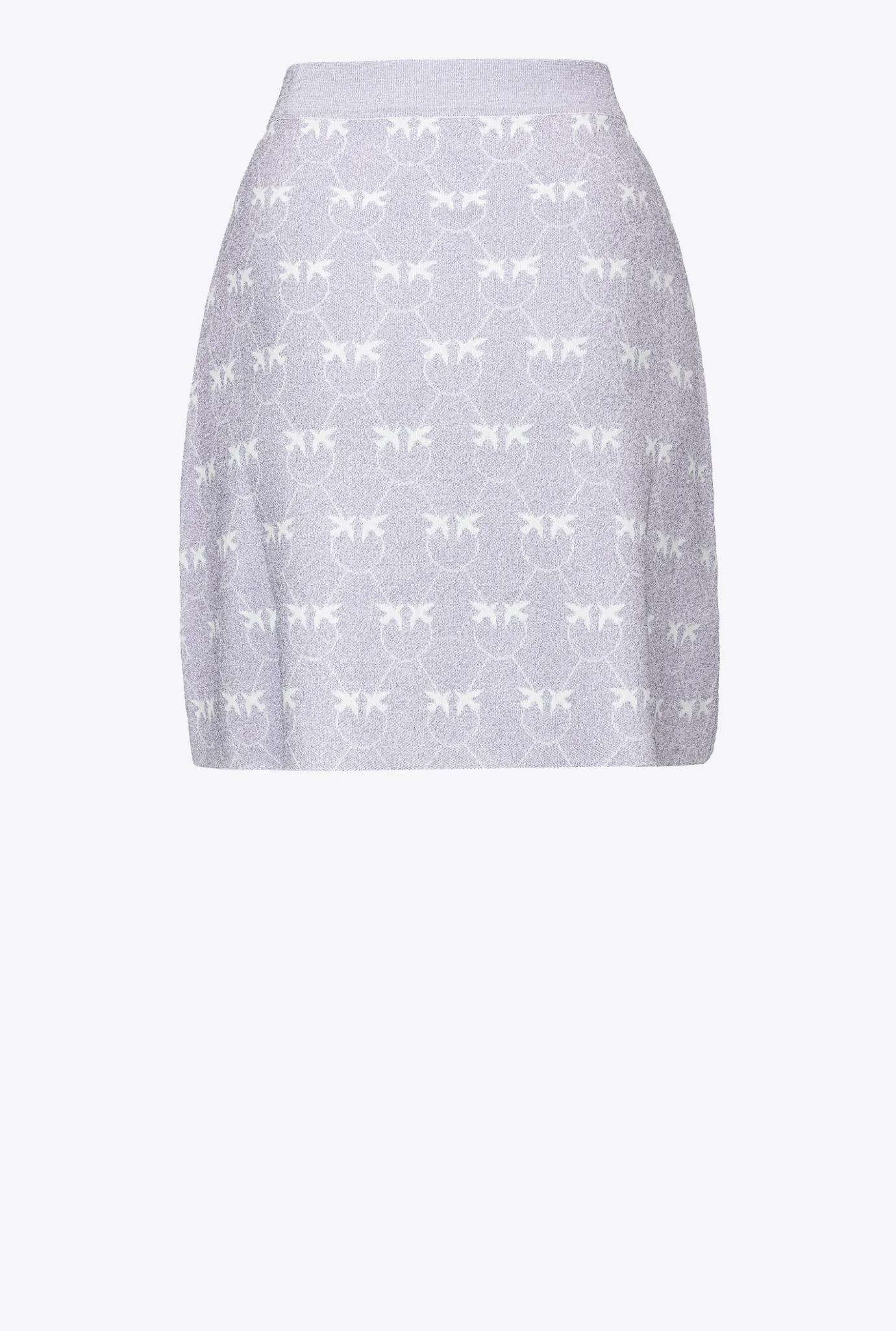 Jupes|PINKO Mini-Jupe Monogram En Lurex Lilas/Blanc