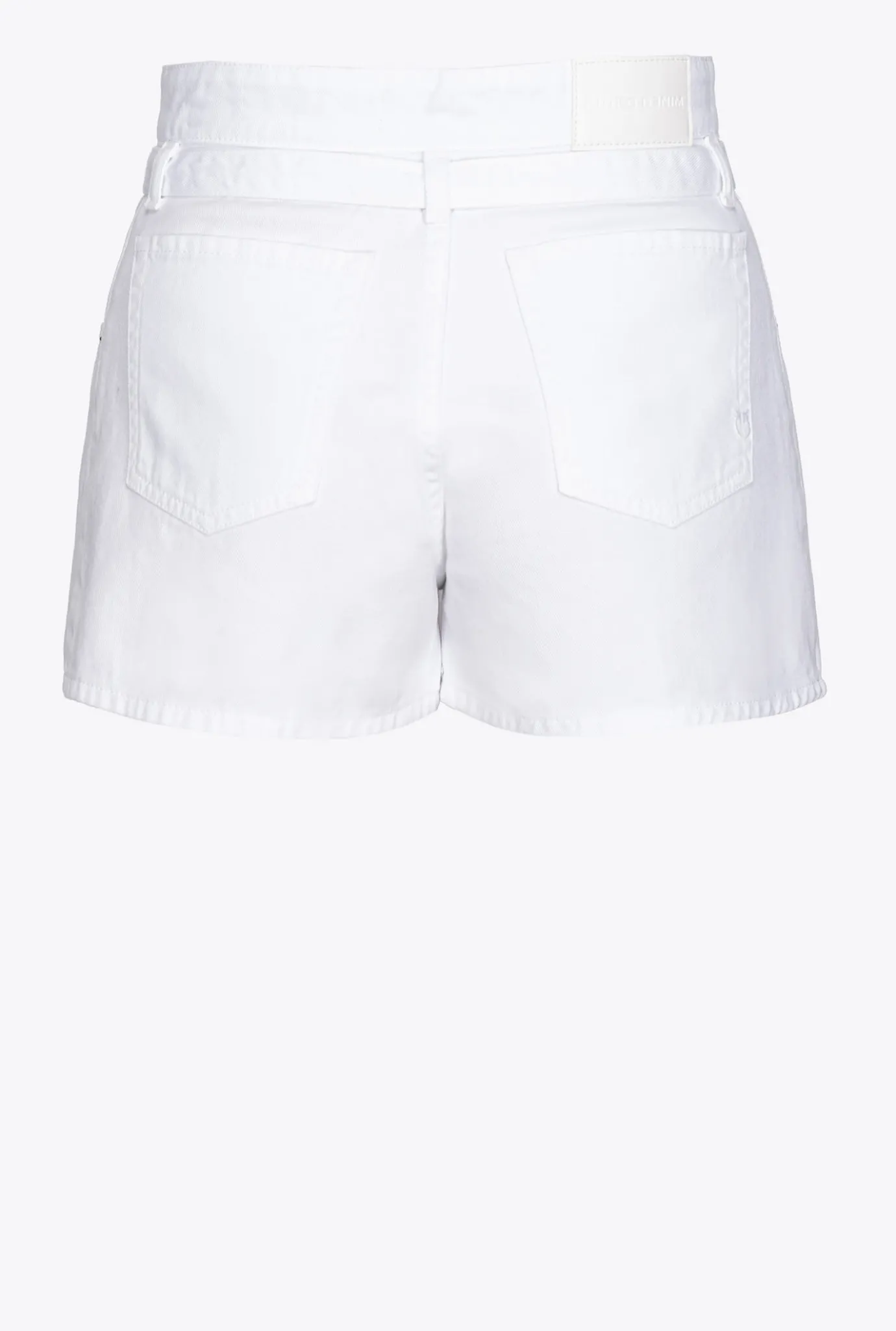 Jeans|PINKO Mini-Jupe Short Ceinturee Blanc Brill.