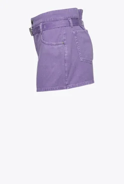 Jeans|PINKO Mini-Jupe Short Ceinturee Lilas Lavande