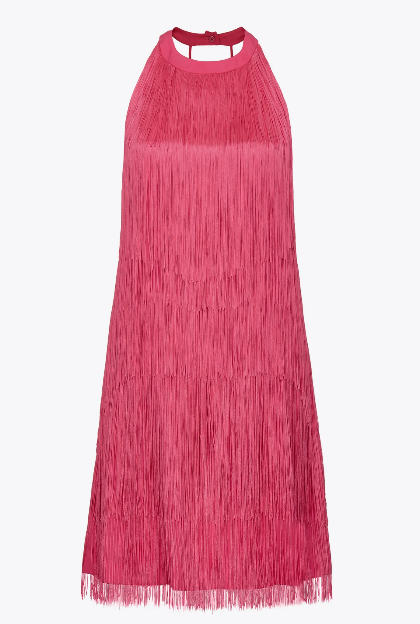 Robes|PINKO Mini-Robe A Franges Fines Violet Fuchsia