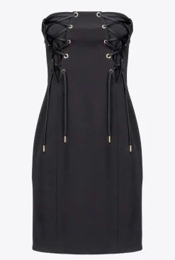 Robes|PINKO Mini-Robe A Lacets Noir Limousine