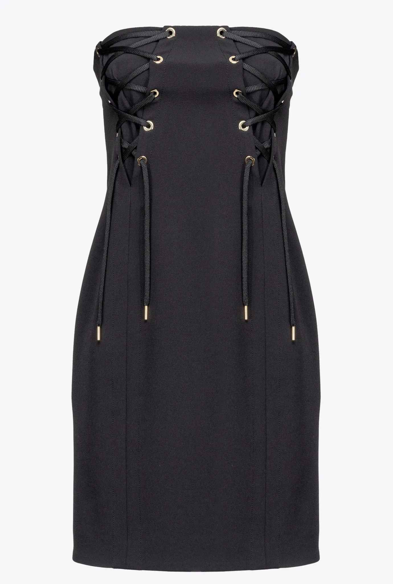 Robes|PINKO Mini-Robe A Lacets Noir Limousine