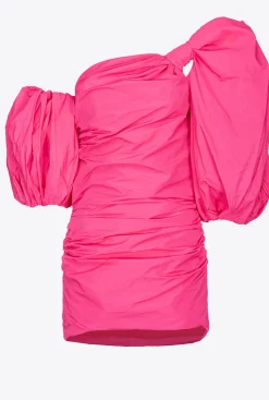 Robes|PINKO Mini-Robe A Manches Ballon Violet Fuchsia