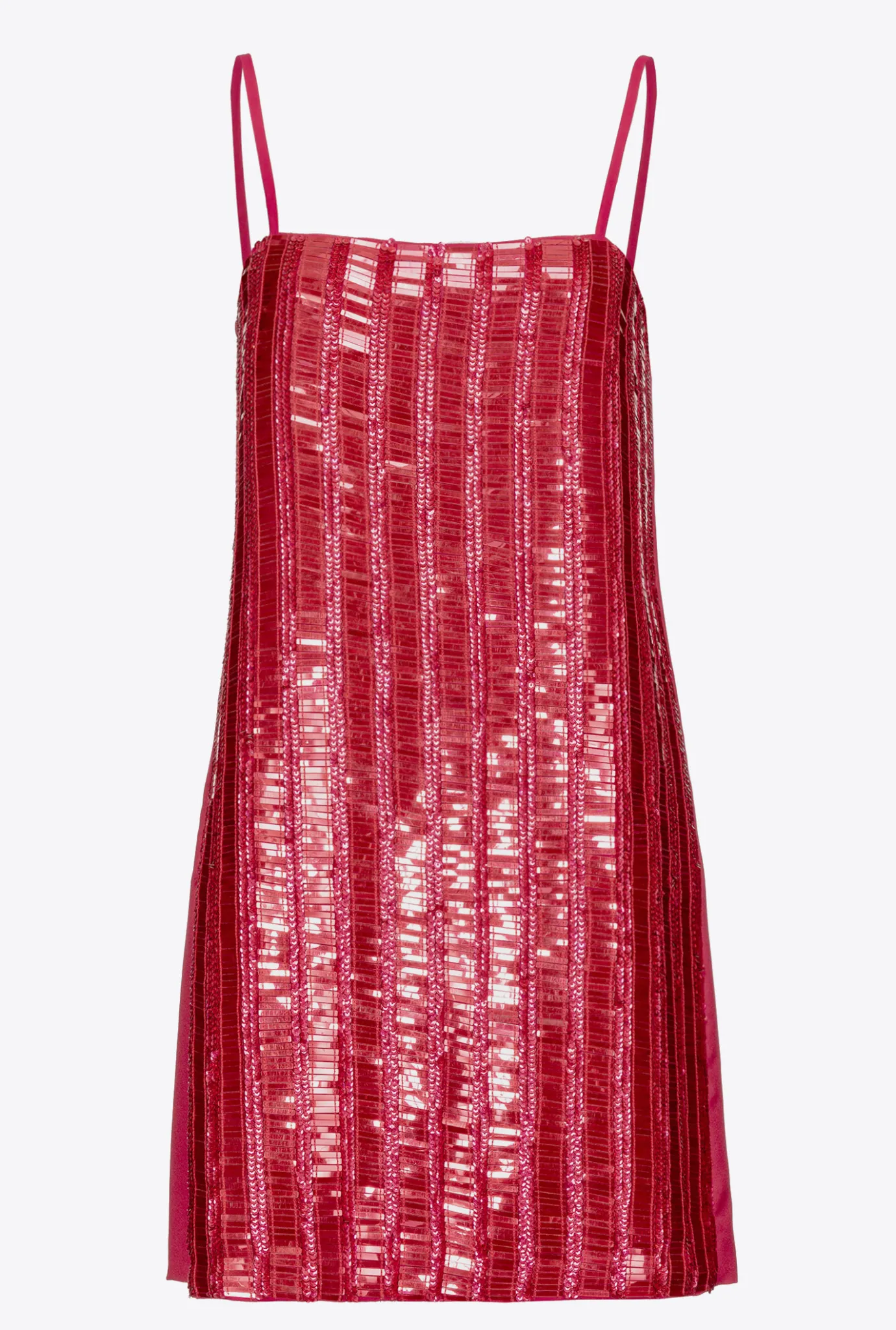Robes|PINKO Mini-Robe A Paillettes Rectangulaires Rouge Framboise