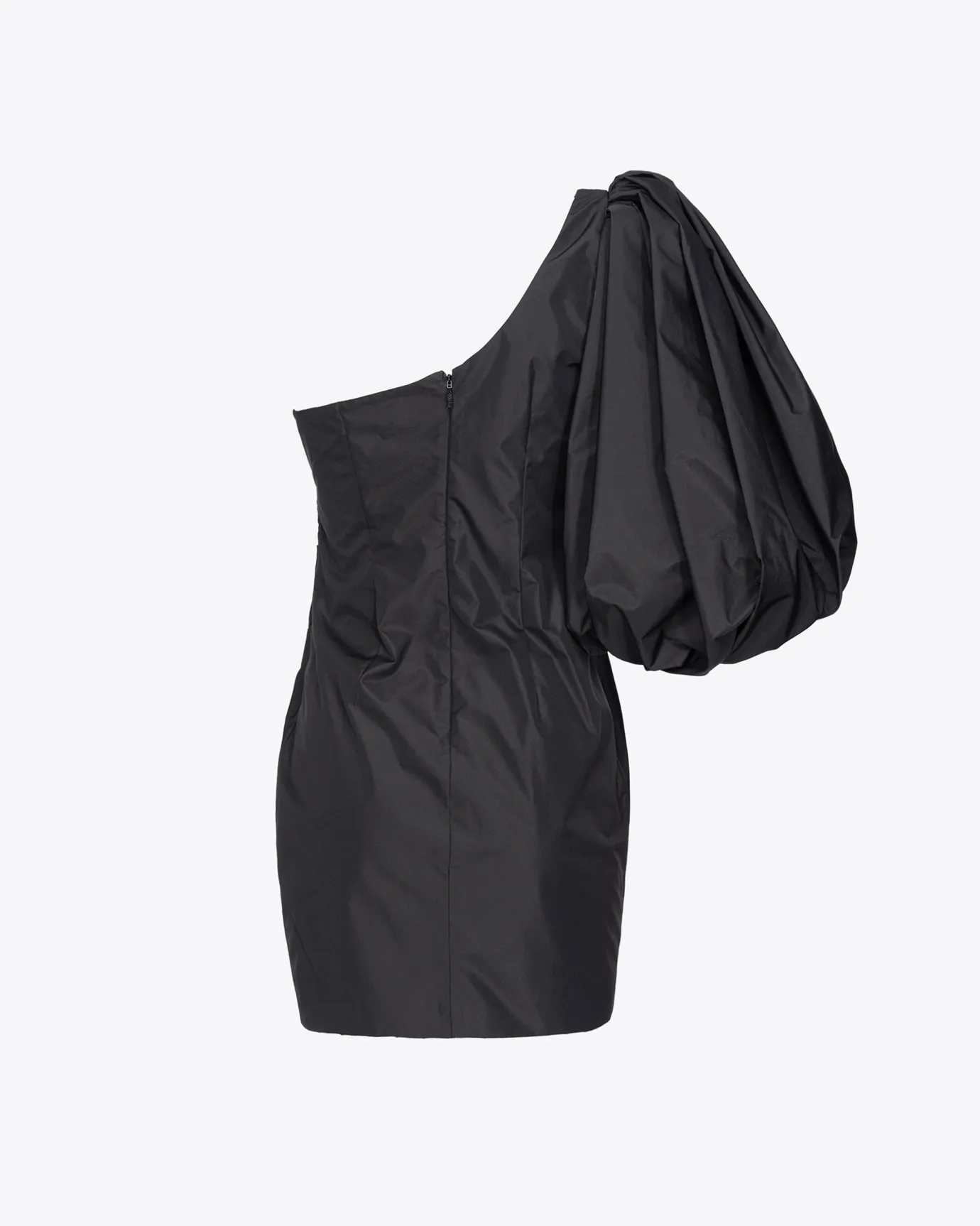 Robes|PINKO Mini-Robe Asymetrique En Taffetas Noir Limousine