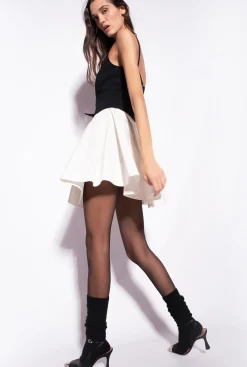 Robes|PINKO Mini-Robe Avec Broche Bijou Blanc/Noir
