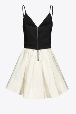 Robes|PINKO Mini-Robe Avec Broche Bijou Blanc/Noir
