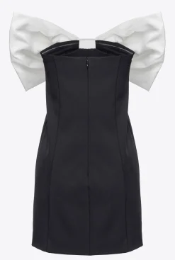 Robes|PINKO Mini-Robe Avec Maxi Noeud Sur Le Devant Noir/Blanc