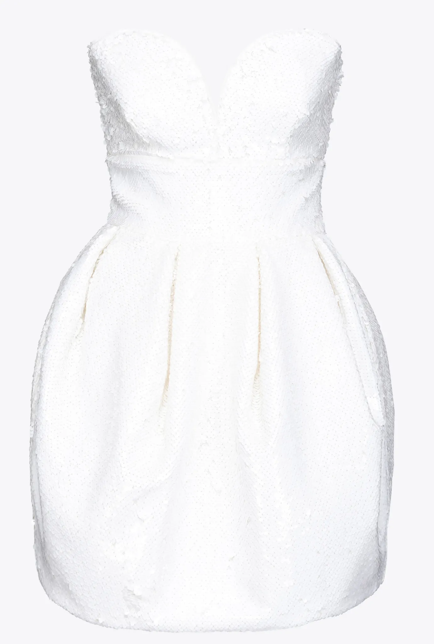 Robes|PINKO Mini-Robe Boule Blanche Entierement Pailletee Galleria Blanc Casse