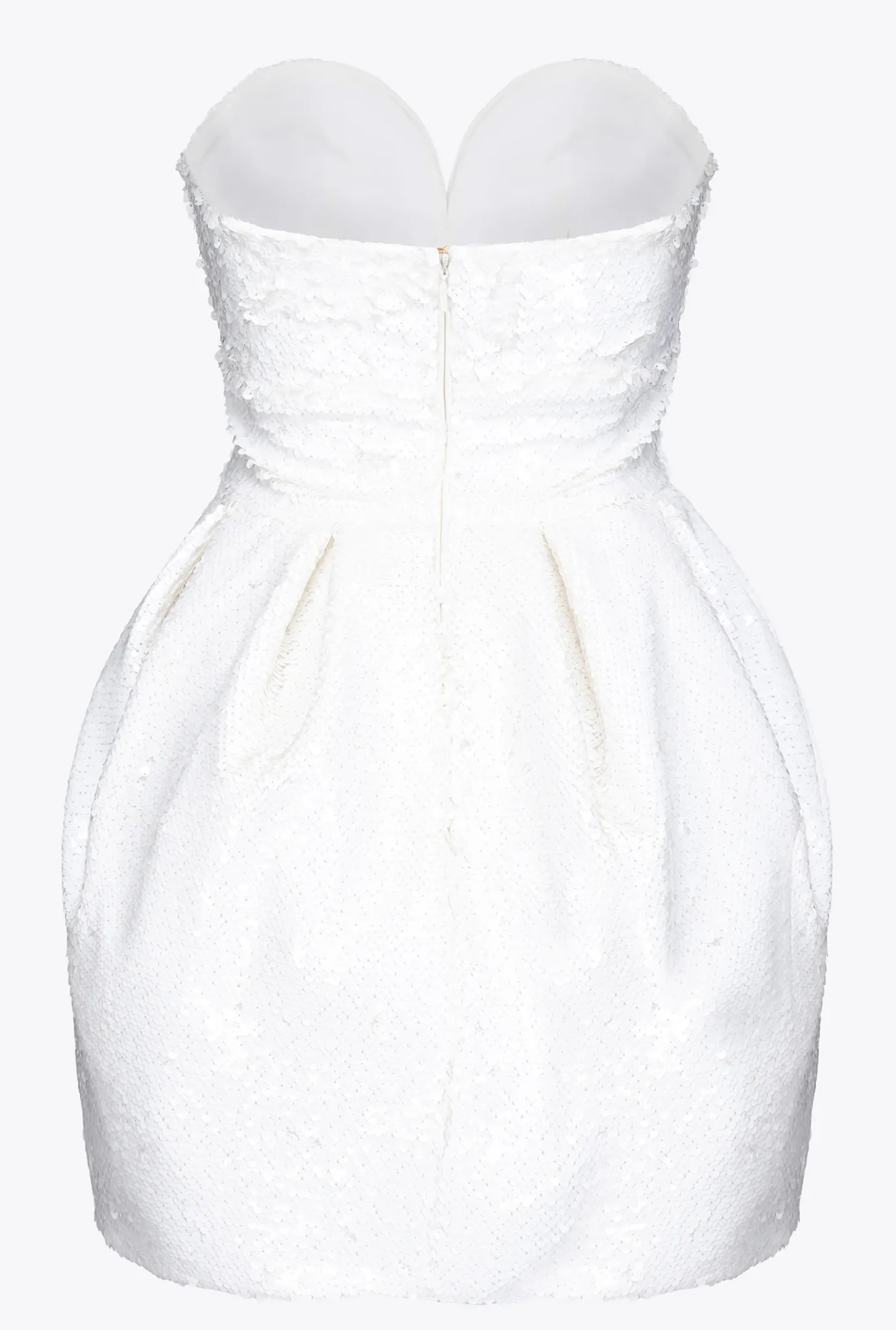 Robes|PINKO Mini-Robe Boule Blanche Entierement Pailletee Galleria Blanc Casse