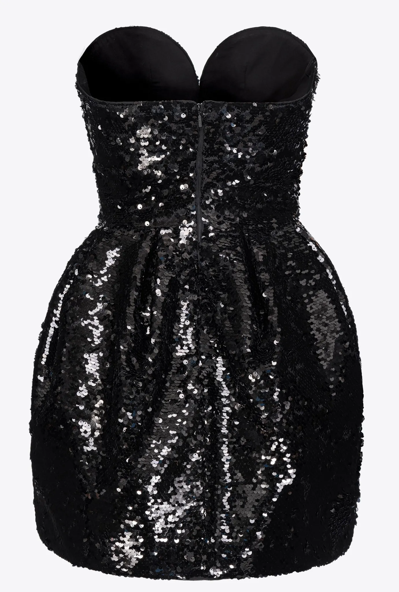 Robes|PINKO Mini-Robe Boule Noire Entierement Pailletee Galleria Noir Limousine