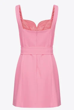 Robes|PINKO Mini-Robe Ceinturee Rose-Convolvus