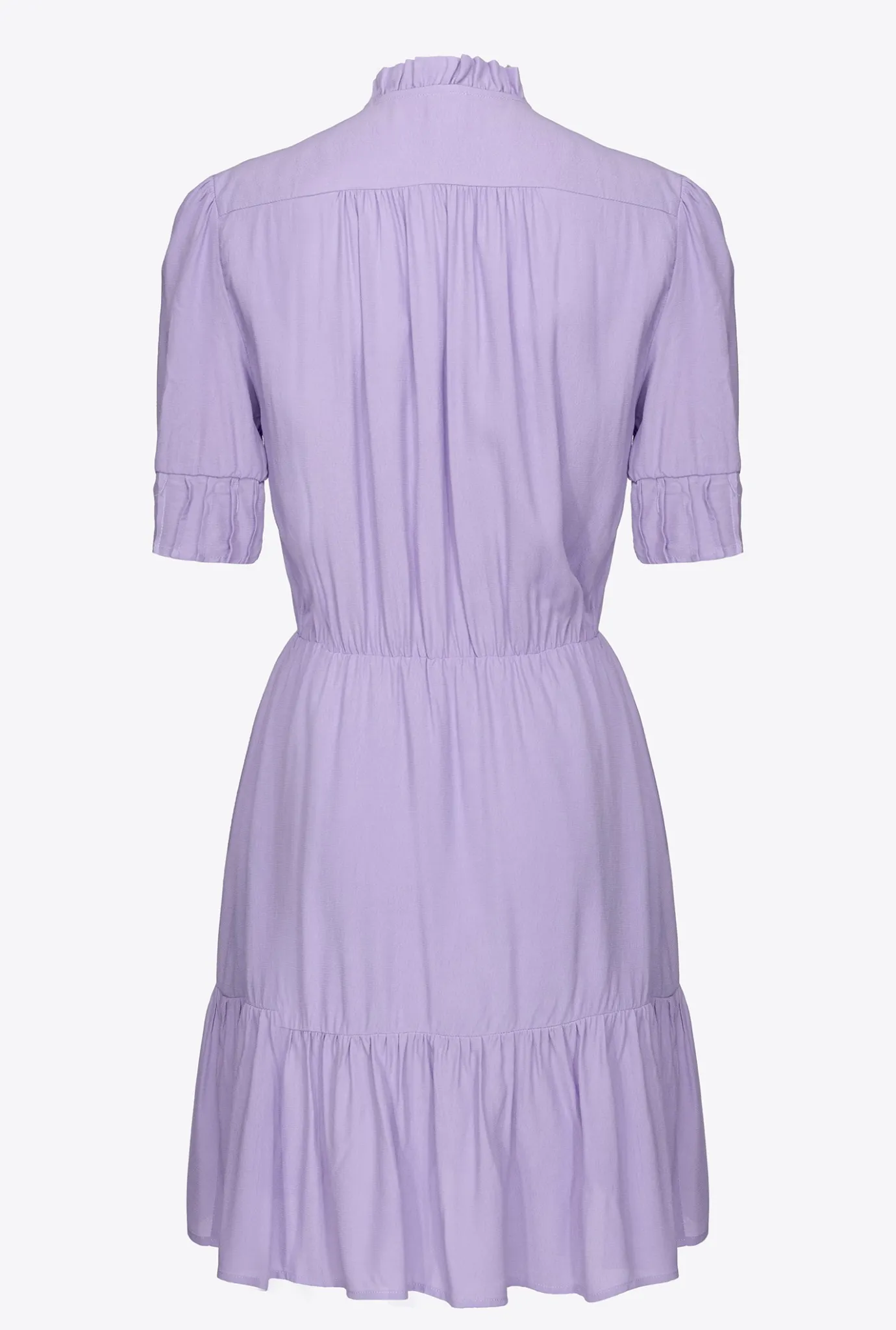 Robes|PINKO Mini-Robe Chemise En Crepe Marocain Violet Tulipe