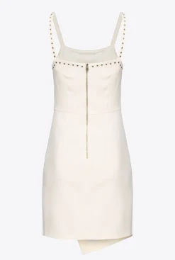 Robes|PINKO Mini-Robe Cloutee Rose Fume Blanc