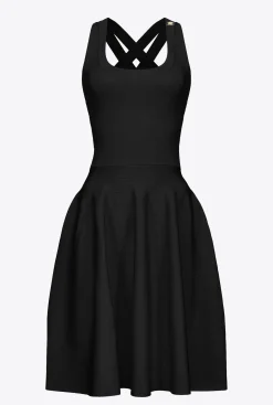 Robes|PINKO Mini-Robe Croisee Au Dos Noir Limousine