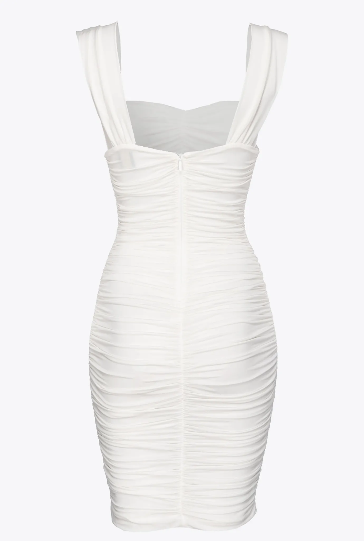 Robes|PINKO Mini-Robe Drapee En Jersey Blanc Brill.