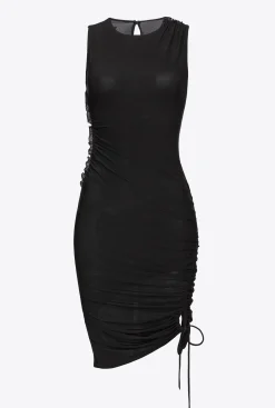 Robes|PINKO Mini-Robe En Jersey Fluide Noir Limousine