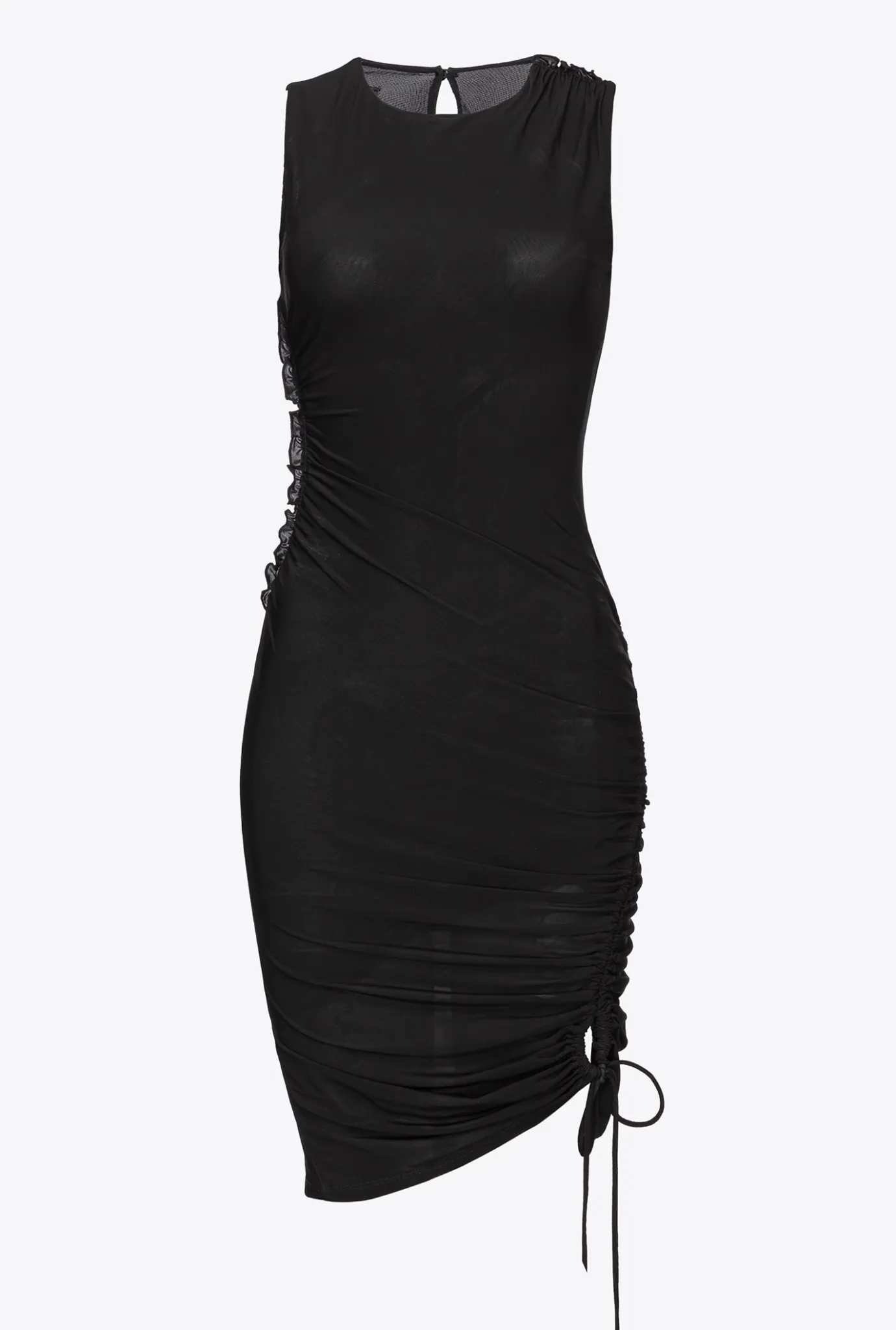 Robes|PINKO Mini-Robe En Jersey Fluide Noir Limousine
