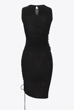 Robes|PINKO Mini-Robe En Jersey Fluide Noir Limousine