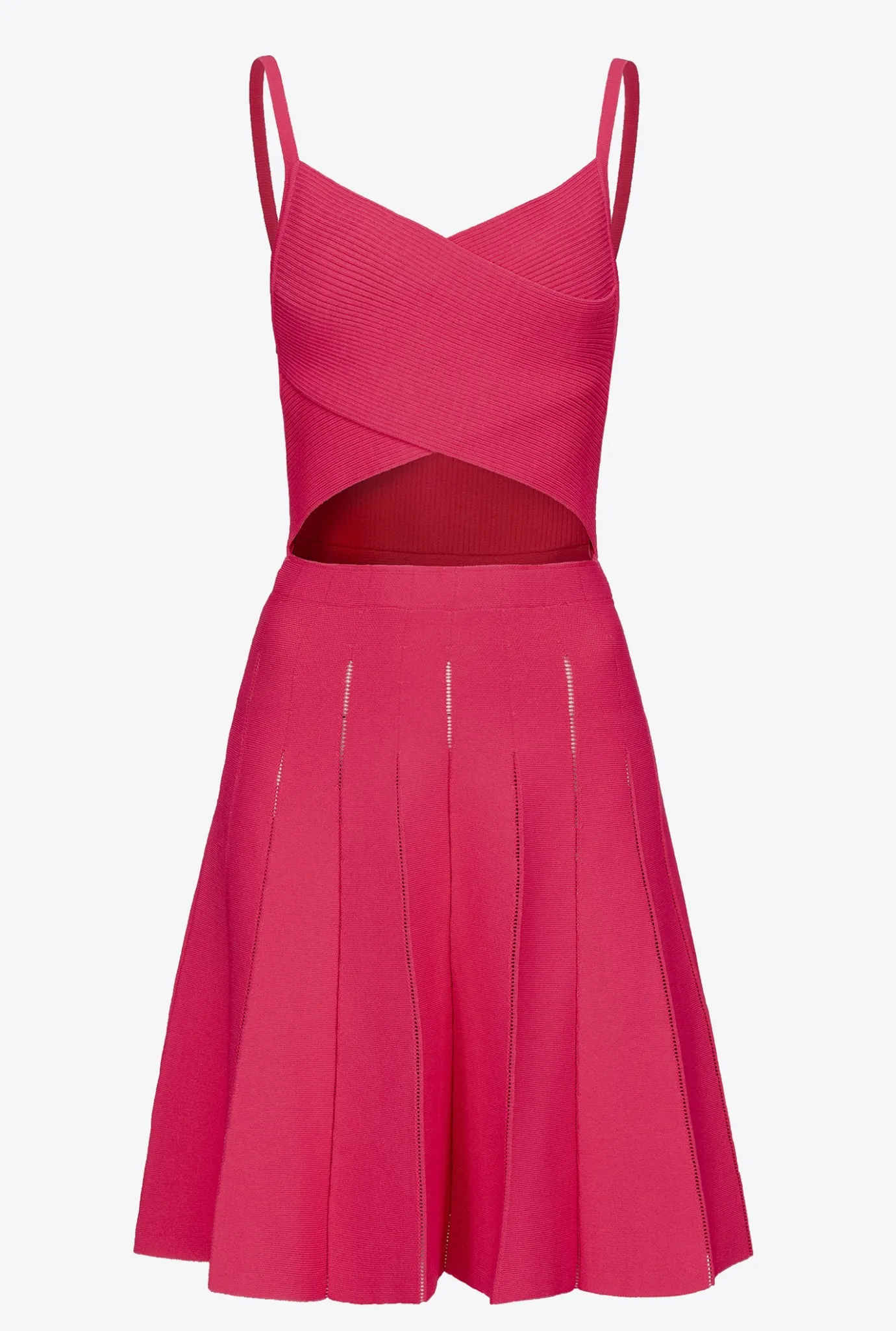 Robes|PINKO Mini-Robe En Maille Rouge Framboise