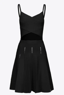 Robes|PINKO Mini-Robe En Maille Noir Limousine