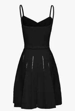 Robes|PINKO Mini-Robe En Maille Noir Limousine