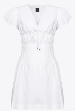 Robes|PINKO Mini-Robe En Popeline Blanc Brill.