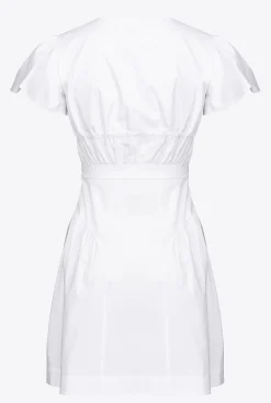 Robes|PINKO Mini-Robe En Popeline Blanc Brill.