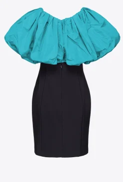 Robes|PINKO Mini-Robe En Taffetas Galleria Noir/Sarcelle