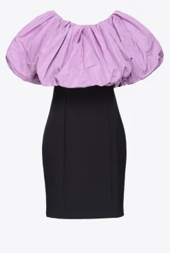 Robes|PINKO Mini-Robe En Taffetas Galleria Noir/Lilas