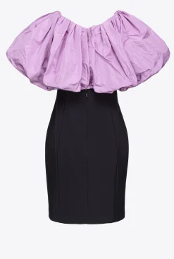 Robes|PINKO Mini-Robe En Taffetas Galleria Noir/Lilas