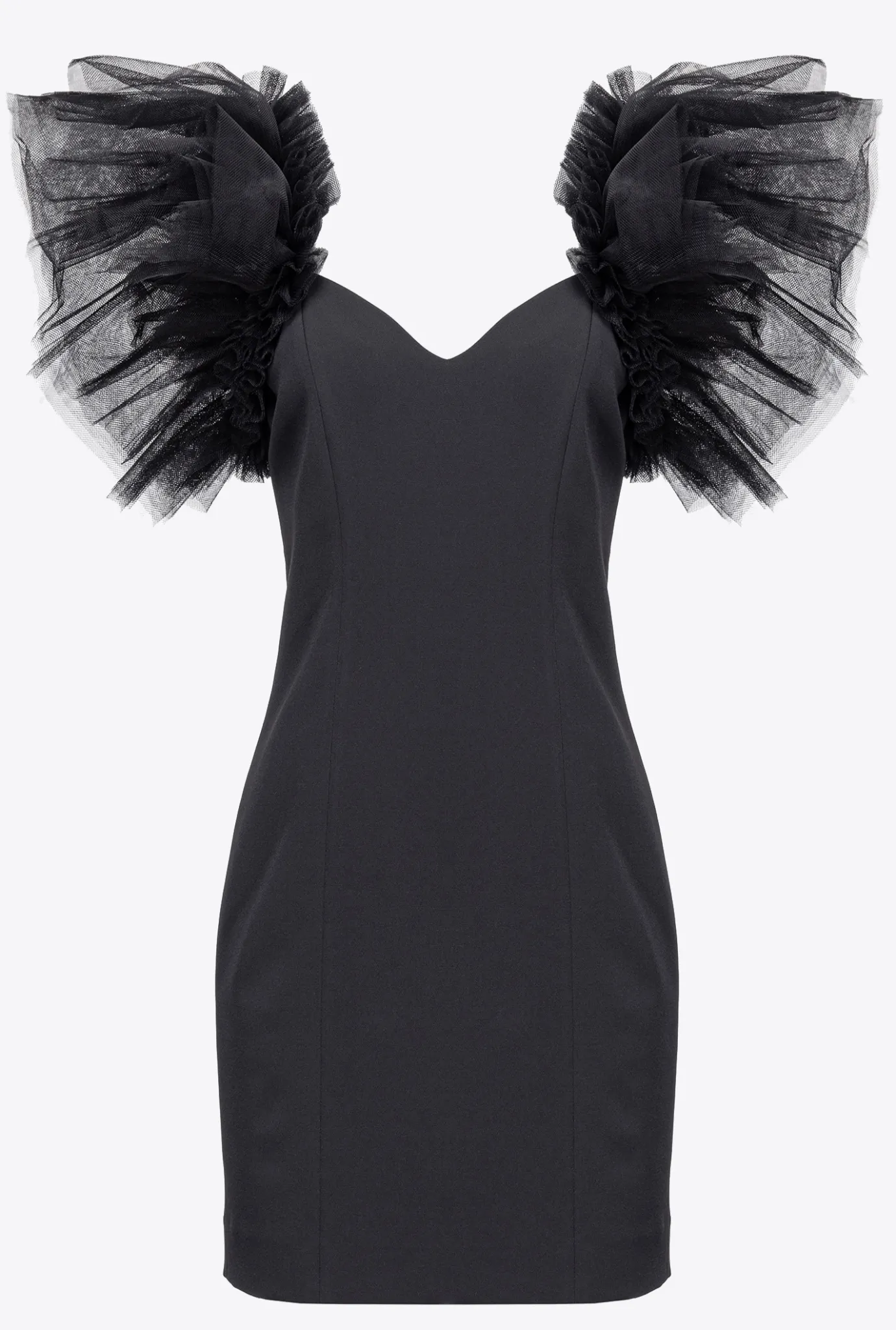 Robes|PINKO Mini-Robe En Tulle Noir Limousine