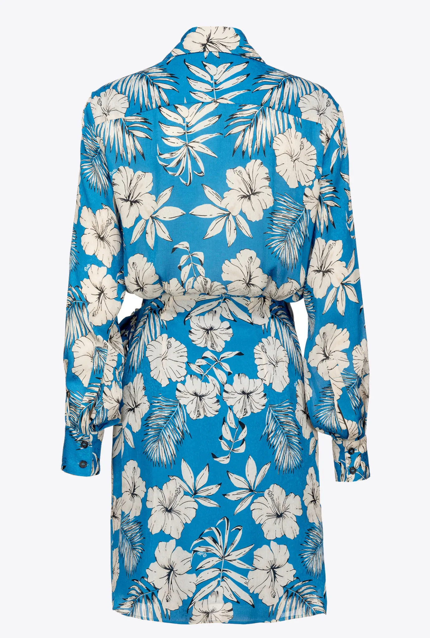 Robes|PINKO Mini-Robe Fleur Graphique Turquoise/Beurre/Noir