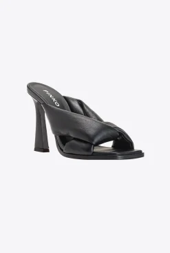 Chaussures|PINKO Mules A Talon En Cuir Nappa Noir Limousine