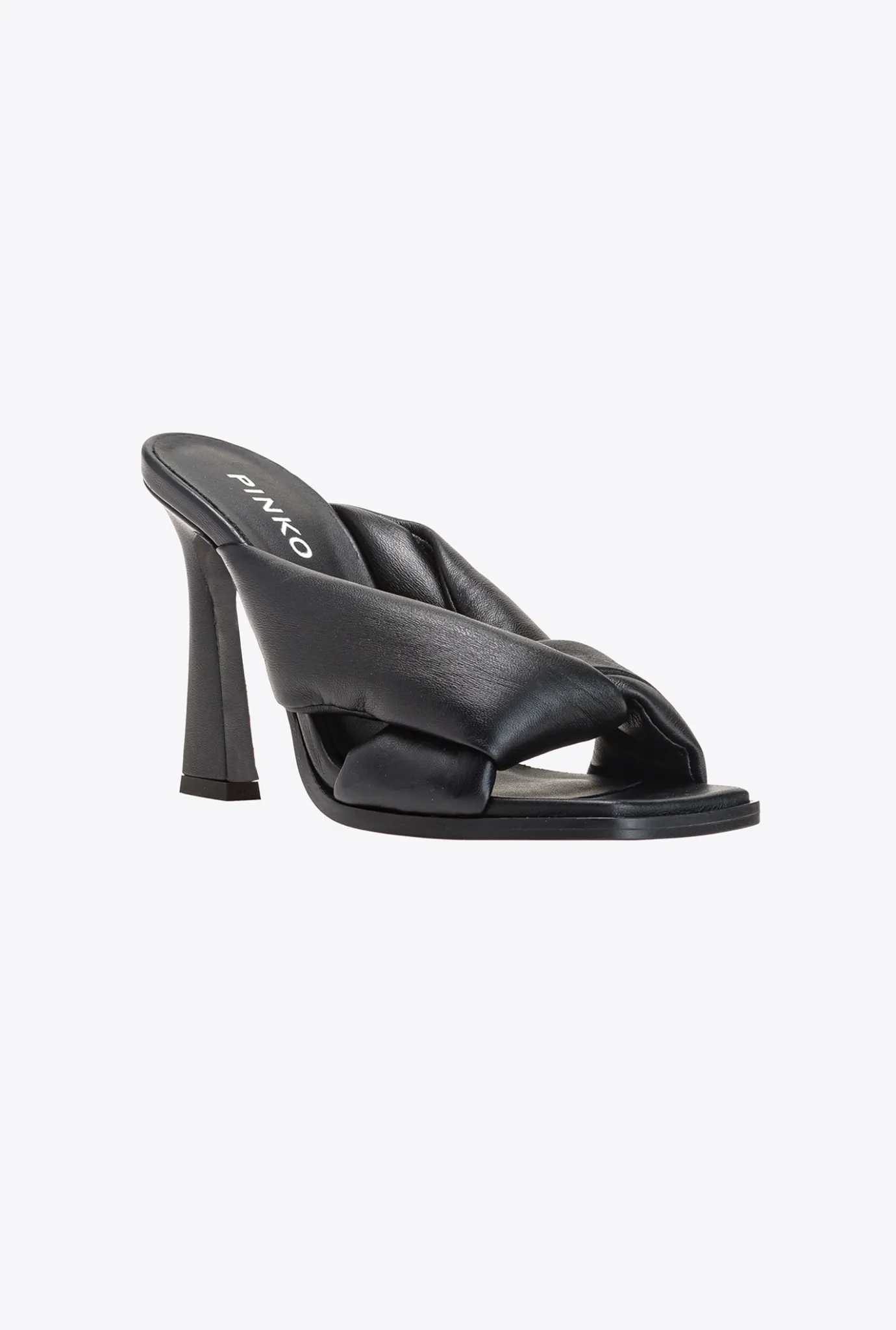 Chaussures|PINKO Mules A Talon En Cuir Nappa Noir Limousine