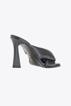 Chaussures|PINKO Mules A Talon En Cuir Nappa Noir Limousine