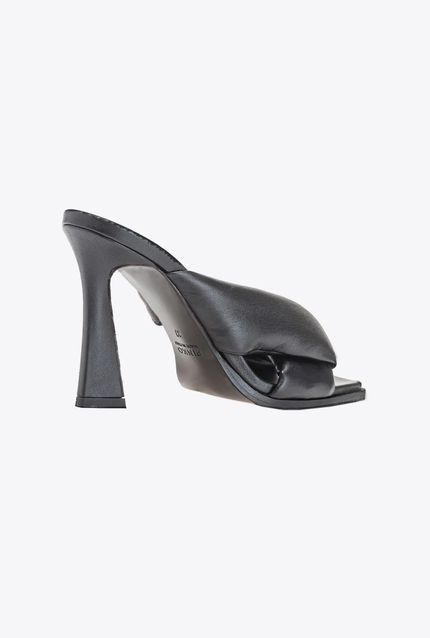 Chaussures|PINKO Mules A Talon En Cuir Nappa Noir Limousine