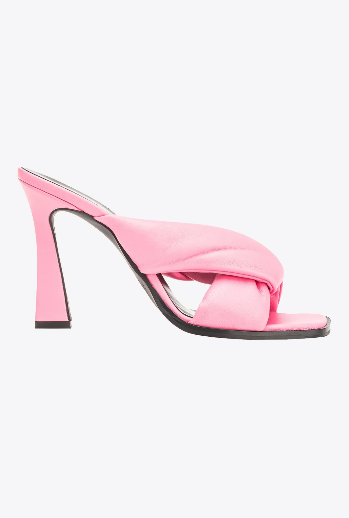 Chaussures|PINKO Mules A Talon En Cuir Nappa Rose Marin