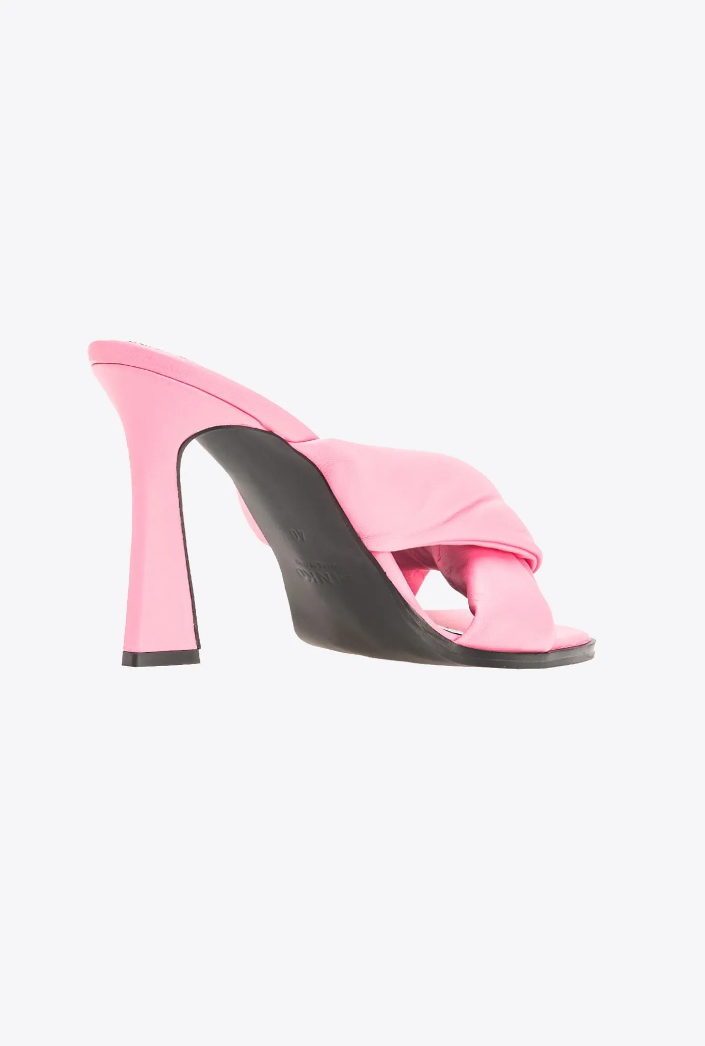 Chaussures|PINKO Mules A Talon En Cuir Nappa Rose Marin