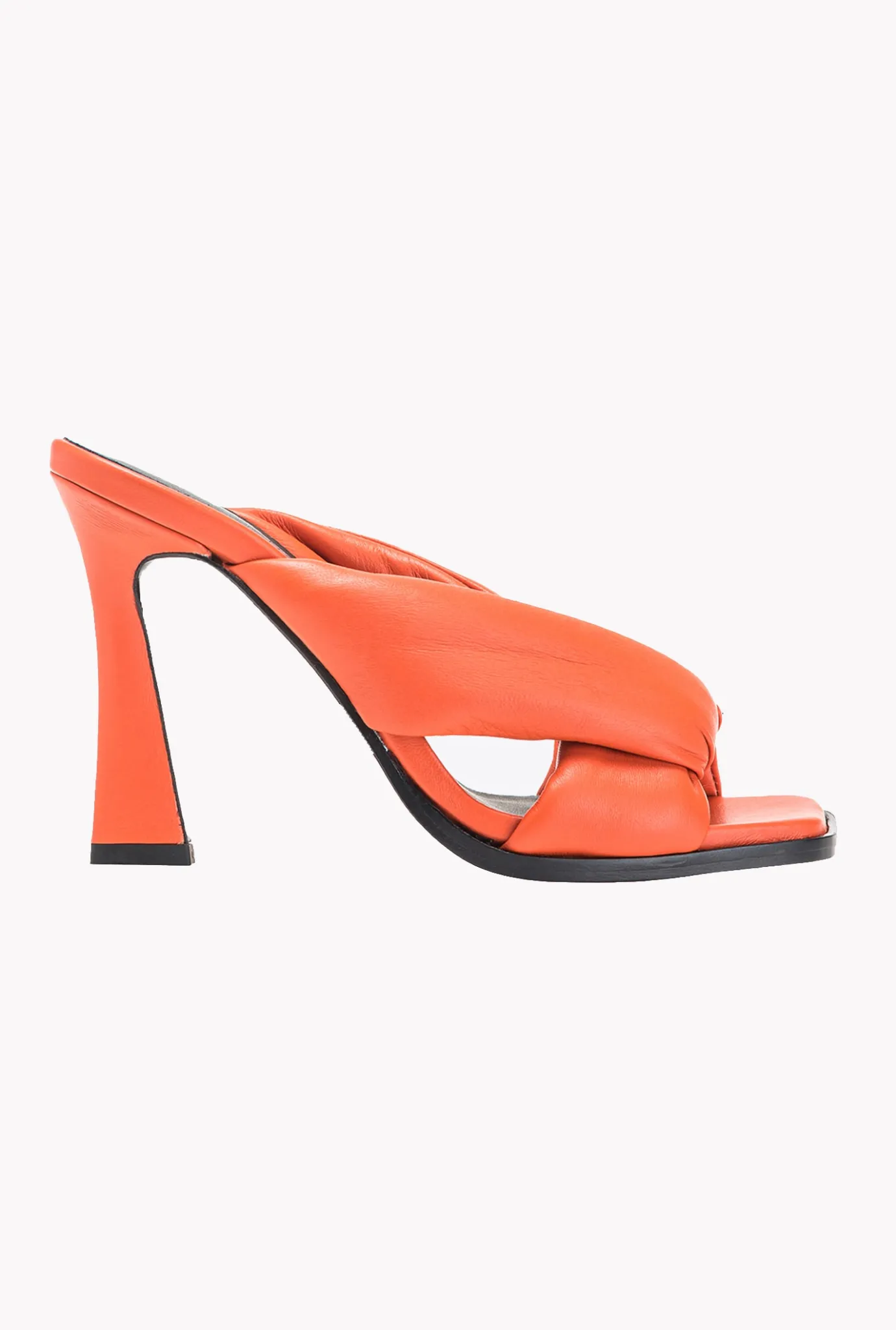 Chaussures|PINKO Mules A Talon En Cuir Nappa Orange Vibrant