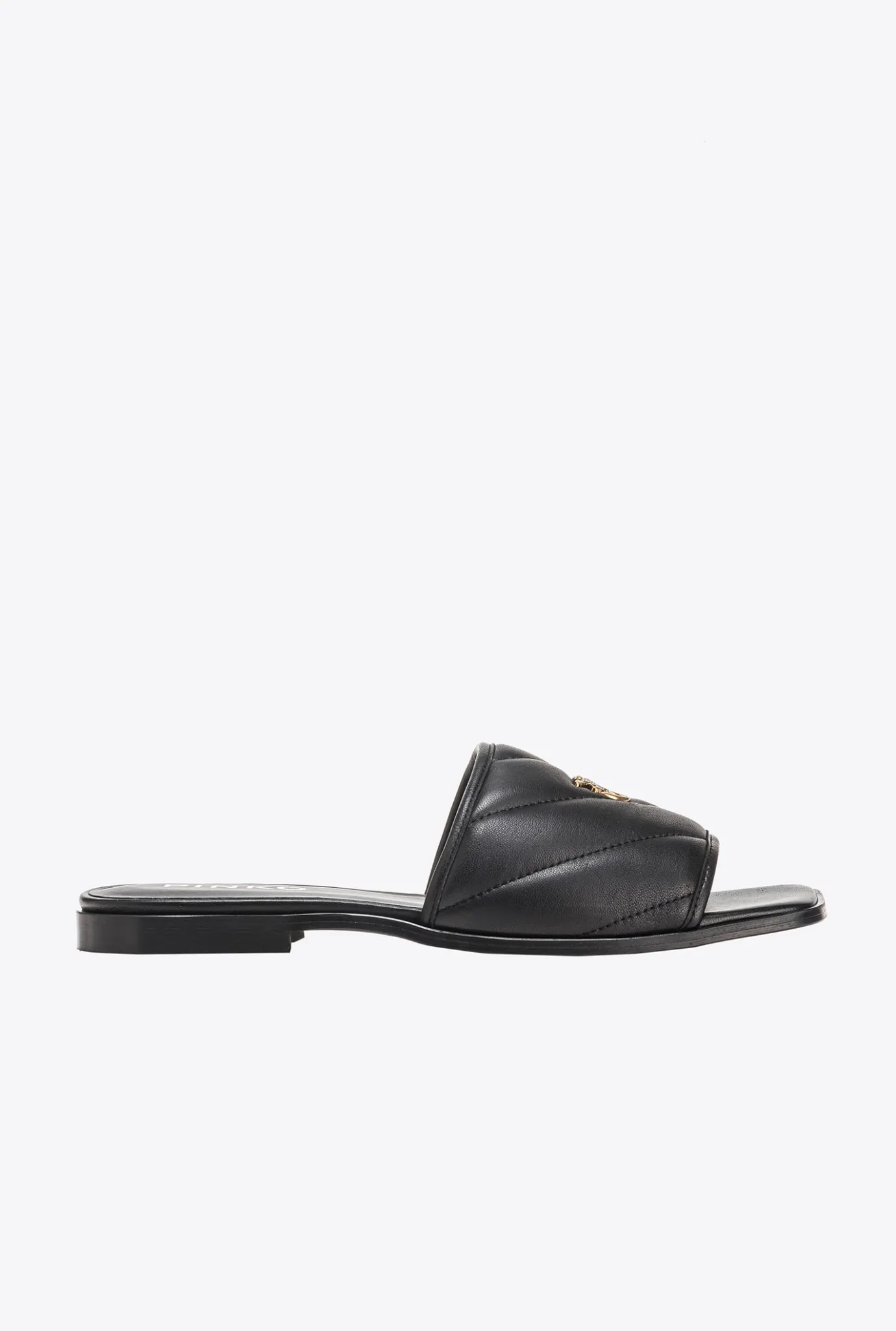 Chaussures|PINKO Mules En Cuir Nappa Matelasse Noir Limousine
