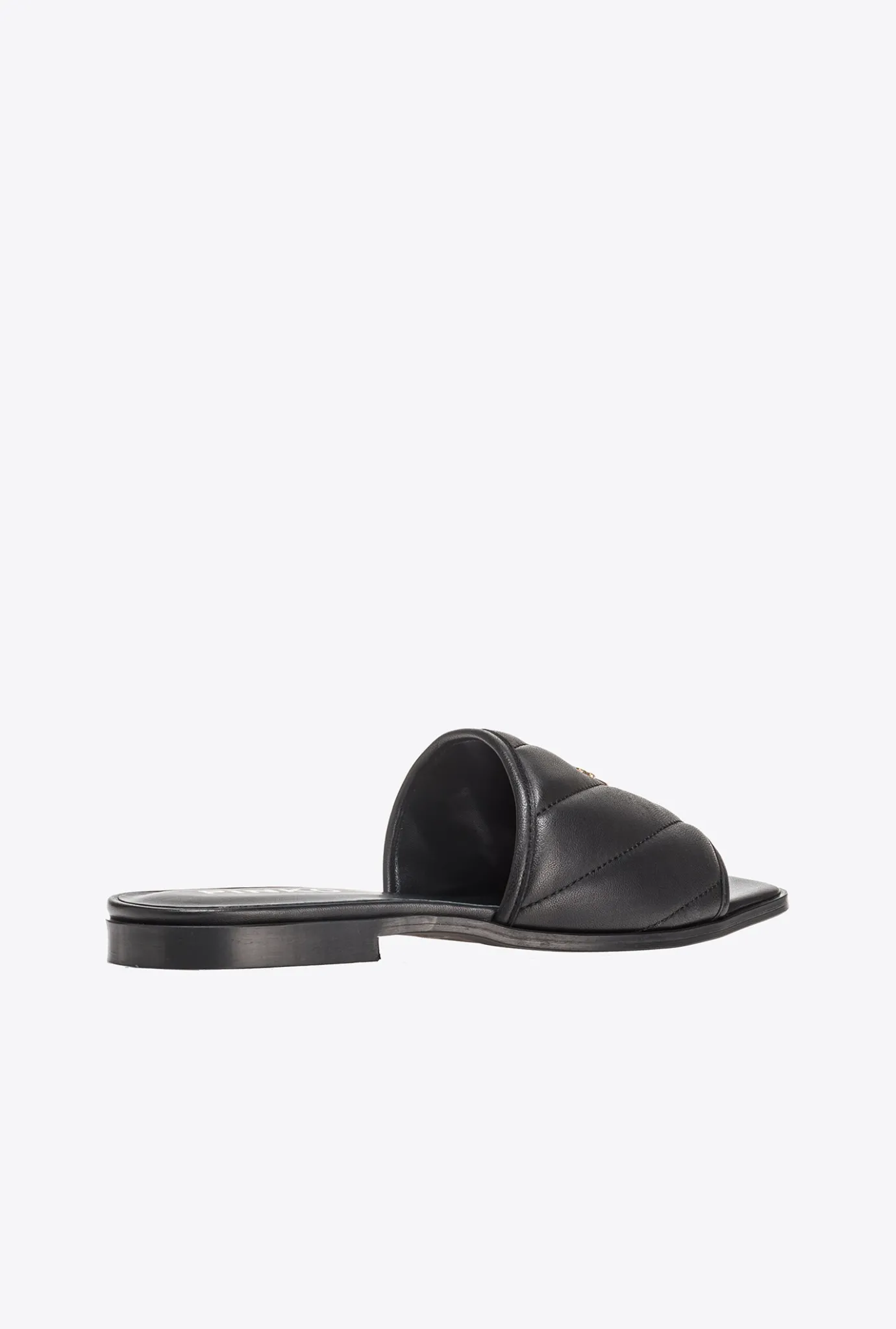 Chaussures|PINKO Mules En Cuir Nappa Matelasse Noir Limousine