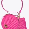 Maroquinerie|PINKO Necklace Mini Love Bag Chevron Fuchsia-Or Antique