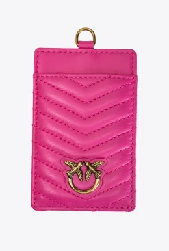 Maroquinerie|PINKO Necklace Mini Love Bag Chevron Fuchsia-Or Antique