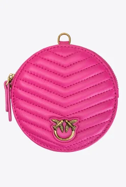 Maroquinerie|PINKO Necklace Mini Love Bag Chevron Fuchsia-Or Antique