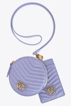 Maroquinerie|PINKO Necklace Mini Love Bag Chevron Lavande-Or Antique