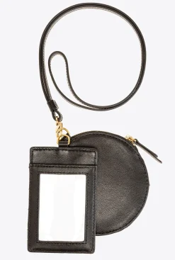 Maroquinerie|PINKO Necklace Mini Love Bag Chevron Noir-Vieil Or
