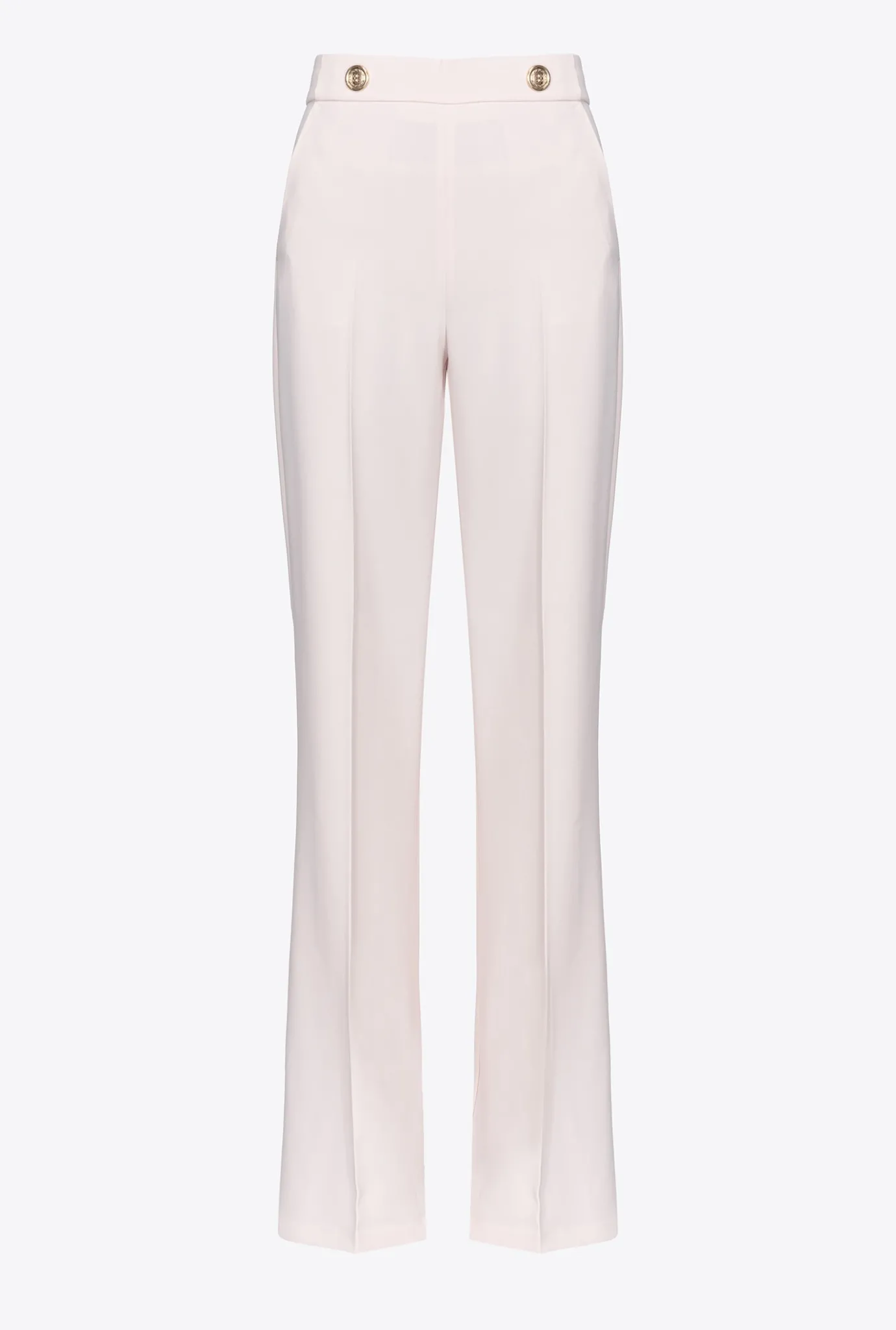 Tailleurs Et Ensembles|PINKO Pantalon A Boutons Dores Rose Nuage